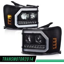 Fit For 2007-13 Gmc Sierra 1500 2500hd 3500hd Led Drl Tube Projector Headlights