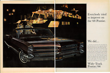 1965 66 Pontiac Bonneville Widetrack Car 2 Page Vintage Print Ad Advertisement