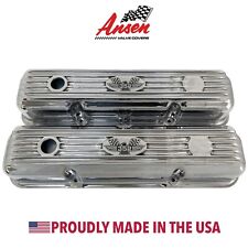 Ford Fe 352 American Eagle Finned Short Valve Covers - Polished - Ansen Usa