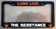 Long Live The Resistance Star Wars Glossy Black License Plate Frame