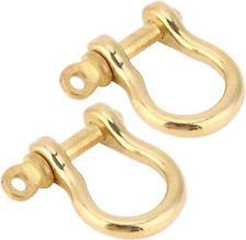Hztyyier 2pcs D-ring Shackle Pure Brass Screw Pin Anchor Shackle Bow Shackle U T