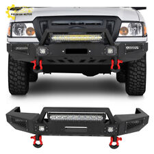 For 1998-2011 Ford Ranger Front Steel Texture Bumper Wwinch Plate Led Lights