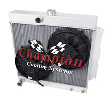 4 Row Er Champion Radiator 222 10 Fans For 1963 - 1967 Plymouth Belvedere