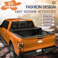 For 16-22 Toyota Tacoma 5ft Bed Fiberglass Hard Tri-fold Tonneau Cover