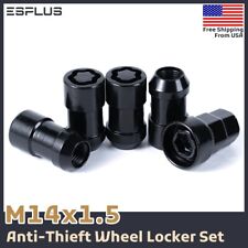 Black 14x1.5 Wheel Lock Set Lug Nut Fit Acura Honda Ram1500 Dodge Jeep Chrysler