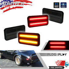 For 70-81 Pontiac Firebird Smoke Lens Front Rear Amber Red Led Side Marker Lamps