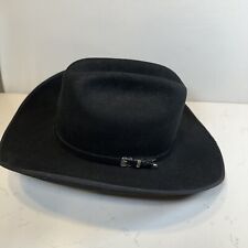 Mht Cowboy Hat Mens 7.5 60 Black 3x Beaver Blend Felt Flaw Buckle Rip
