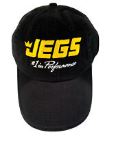 Jegs Racing Hat Collectibles Black Adjustable Strap Cap Embroidered Yellow Logo