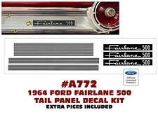 A772 1964 Ford Fairlane 500 - Tail Panel Pinstripe Insert Decals