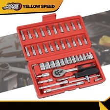 46pcs 14 Ratchet Wrench Combination Socket Tool Set Kit Auto Car Repair Tool