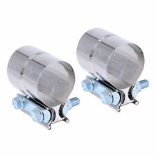 2x 2.25 2-14 Inch Stainless Steel Lap Joint Band Exhaust Clamp T-304
