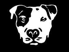 Small White Vinyl Decal Pit Bull Face Dog Puppy Truck Sticker