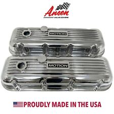 Big Block Chevy Motion Valve Covers Finned - Polished - Style 2- Ansen Usa