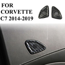 Carbon Fiber Door Ac Vent Panel Cover Trims For Chevrolet Corvette C7 2014-2019