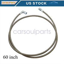 New Steel Braided Turbo Oil Feed Line 60 Length Hose -4an 90 Degree Straight