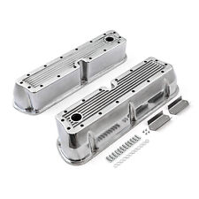 Ford Sb 289 302 351 Windsor Polished Ribbed Aluminum Valve Covers - Tall Whole