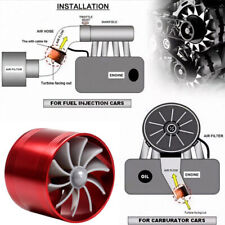 Car Air Intake Turbonator Single Fan Turbine Saver Turbo Supercharger Us Stock