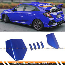 For 2016-2021 Civic Fk4 Fk7 5dr Hatchback Blue Type R Style Vortex Roof Spoiler