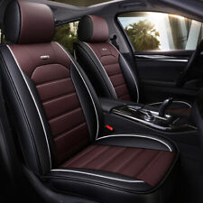 Brown Car Seat Cover Full Set Waterproof Leather Universal For Sedan Suv Truck