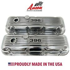 Big Block Chevy 396 Valve Covers - Polished Classic Finned - Ansen Usa
