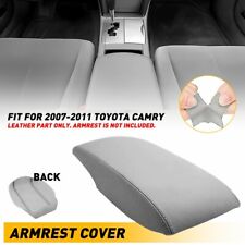 Car Center Console Lid Armrest Cover Leather Gray For 2007-2011 Toyota Camry