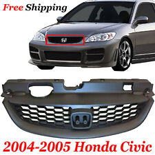 For 2004-05 Honda Civic Front New Grille Assembly Painted Matte Black Ho1200165