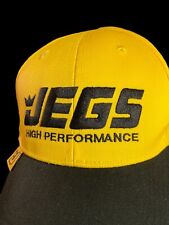Vintage Jegs Racing Hat Punk Hip High Performance Yellow Black Snapback Cap