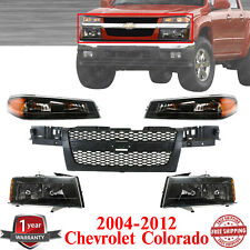 Grille Assembly Corner Headlights Kit For 2004-2012 Chevrolet Colorado