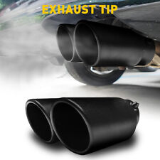 Rear Dual Exhaust Pipe Tail Muffler Tip Black Tail Pipe For 1.5-2.4 Outlet Car
