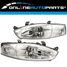 Lhrh Chrome Headlights Pair For Mitsubishi Ce Lancer Mirage Coupe Hatch 1998-04