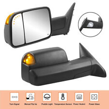 Power Heated Tow Mirrors For 2009-2018 Dodge Ram W Turn Signal Light One Pair