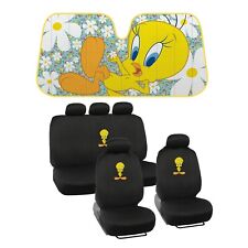 New Flowers Tweety Bird Car Front Back Rear Seat Cover Set Windshield Sunshade