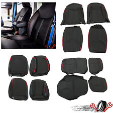 Front Rear Upholstery Seat Covers Kit For 2013-18 Jeep Wrangler 4dr Redblack