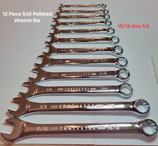 Craftsman 23pc Full Polished Chrome Sae Metric Mm 12pt Combination Wrench Set