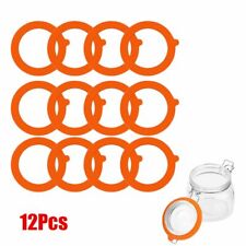 12 Pack Silicone Gasket Airtight Rubber Seals Rings For Mason Jar Lids Orange