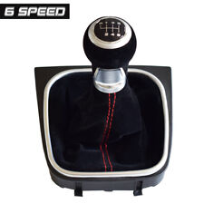 6 Speed Gear Stick Shift Knob Suede Leather For Vw Golf 5 6 Mk5 Mk6 R32 Gti