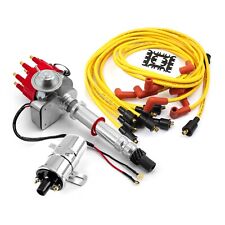Chevy Sbc 350 Bbc 454 Distributor Vacuum Red Chrome Coil Accel Wire Leads