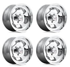 Set Of 4 Us Mags Indy 15x7 Polished Aluminum Wheels 5x5 Chevy C10 Truck -5 Et