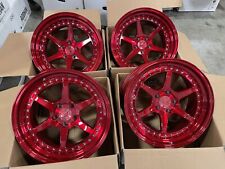 19x9.5 22 F  19x11 22 R Aodhan Ds09 5x114.3 Candy Red Wheels Used Set