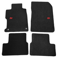 For 12-13 Honda Civic 2dr Black Nylon Floor Mats Carpets W Red Si 4pcs Set