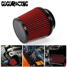 Red 4 Inlet Truck Air Filter Dry High Flow Clamp-on Round Cone Air Intake Kit