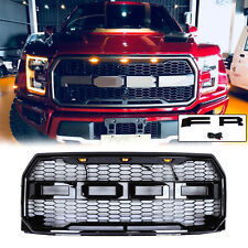Fits 2015 2016 2017 Ford F150 Raptor Style Gloss Black Front Bumper Grille Grill