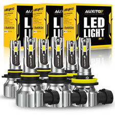 Auxito 9005 9006 H11 Led Combo Headlight Kit High Low Beam Bulb White Fog Light