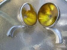 1930s 1940s 6 Inch Guide B-l-c Amber Fog Lights 5 34 In With Partial Brackets