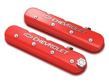 Holley 241-404 Tall Ls Valve Cover With Bowtiechevrolet Logo - Gloss Red Mac...