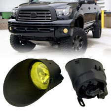 Pair Fit Toyota Tundra 2007-2013 Bumper Yellow Lens Fog Lights Lamps Wcover Set