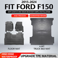 For 2015-2024 Ford F150 Tpe Truck Mat Floor Mats Bed Liner Cargo Mat All Weather