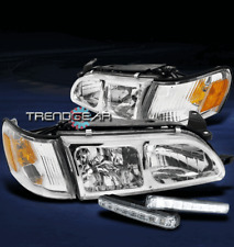 For 93-97 Toyota Corolla Dx Crystal Head Lights Lampcornerwhite Led Drl Bumper