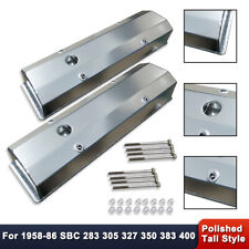 For Sbc 283 400 1958-86 Fabricated Aluminum Polished Tall Valve Covers W Hole
