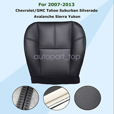 For 2007-14 Chevy Silverado 1500 2500 Hd Driver Bottom Leather Seat Cover Black
